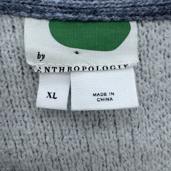 Anthropologie Womens Moto Alpaca Wool Cardigan Sz XL Gray Cabincore Luxe Lounge - Picture 3 of 14